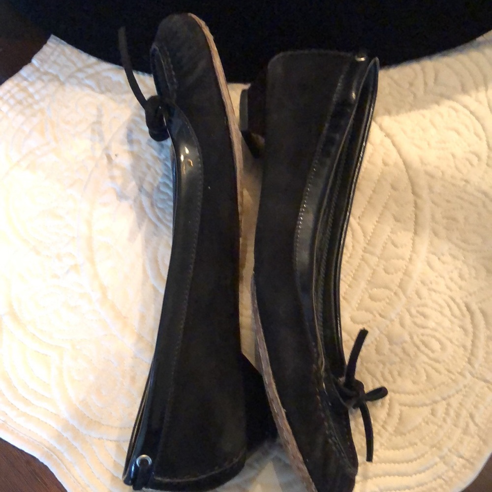 🇮🇹 Geoffredo Fantini Materia Prima suede & patent leather trim ballerina flats